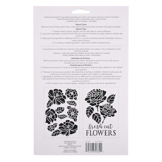 GORGECRAFT 25 Pochoirs Mini Fleurs 13x13 Cm – Plastique PET Réutilisable Pour Peinture DIY, Meubles, Murs, Artisanat